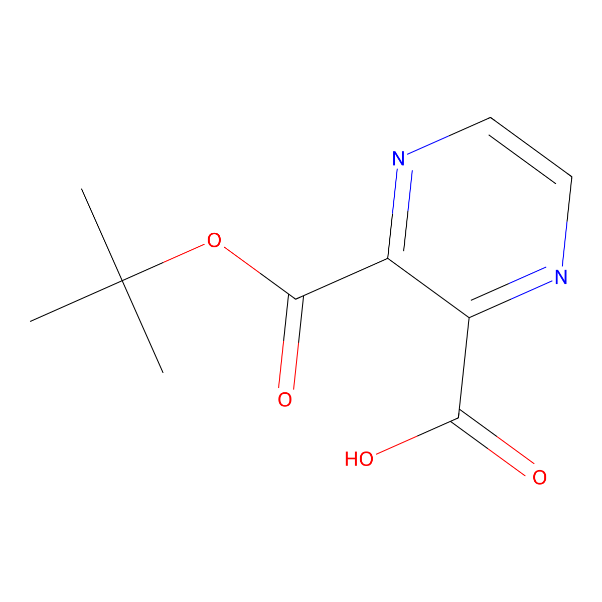 3-[(Tert-butoxy)carbonyl]pyrazine-2-carboxylic acid molecular structure, CAS 1909324-88-4