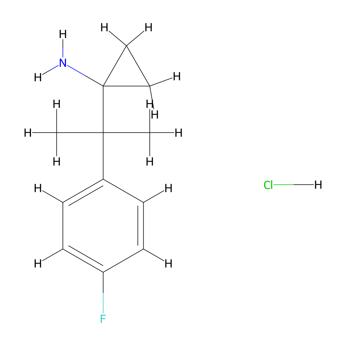 1-[2-(4-Fluorophenyl)propan-2-yl]cyclopropan-1-amine hydrochloride molecular structure, CAS 1909324-92-0
