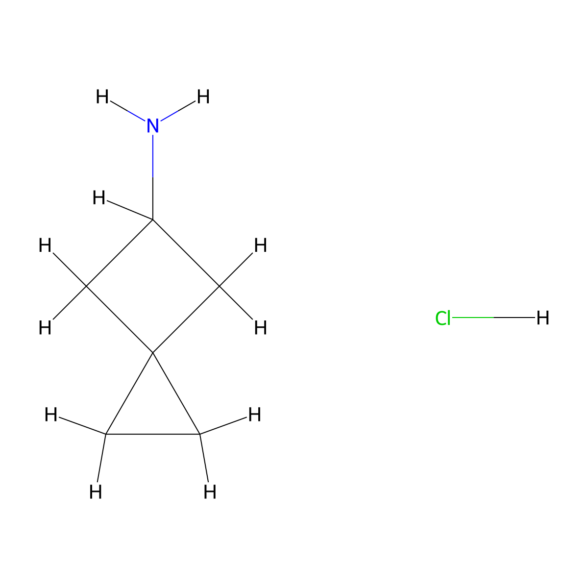 Spiro[2.3]hexan-5-amine hydrochloride molecular structure, CAS 1909324-94-2