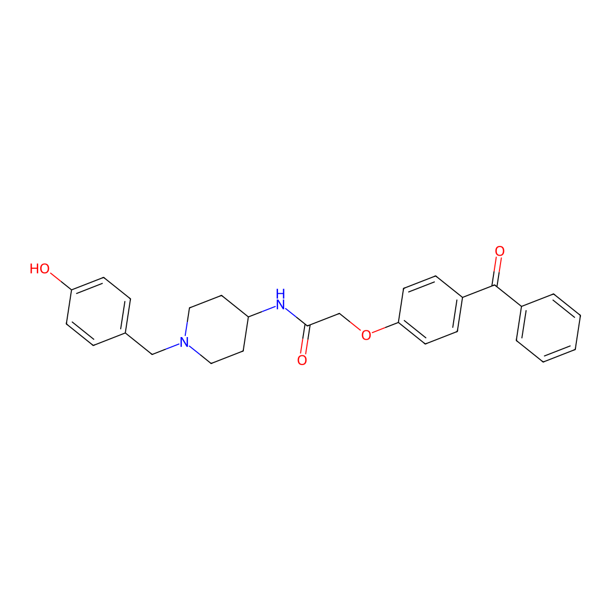 2-(4-benzoylphenoxy)-N-{1-[(4-hydroxyphenyl)methyl]piperidin-4-yl}acetamide molecular structure, CAS 1909324-98-6