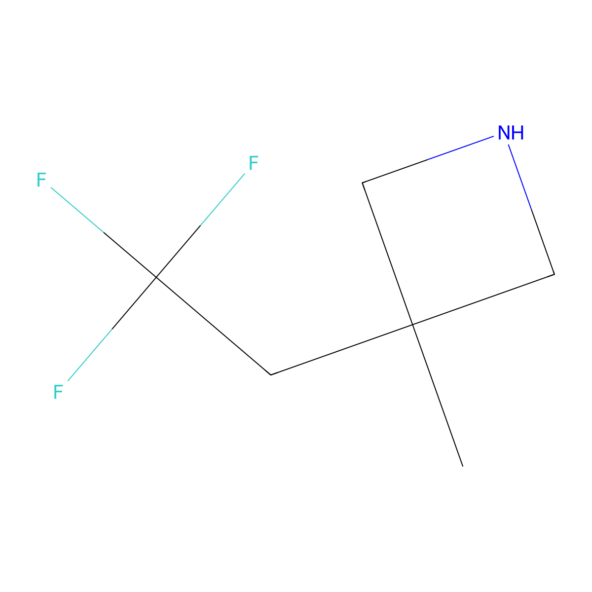 3-Methyl-3-(2,2,2-trifluoroethyl)azetidine molecular structure, CAS 1909325-05-8