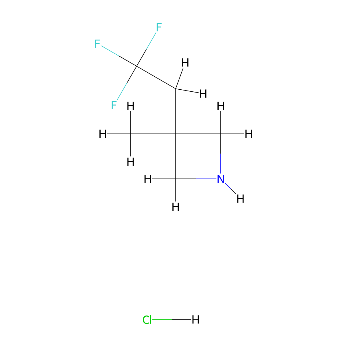 3-Methyl-3-(2,2,2-trifluoroethyl)azetidine hydrochloride molecular structure, CAS 1909325-06-9