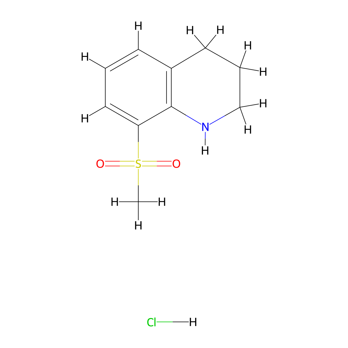 8-Methanesulfonyl-1,2,3,4-tetrahydroquinoline hydrochloride molecular structure, CAS 1909325-08-1