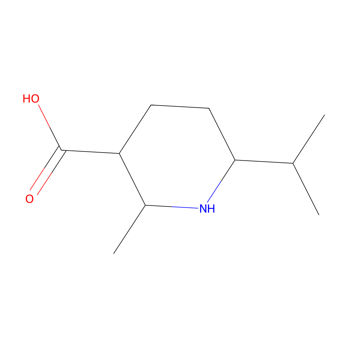 2-Methyl-6-(propan-2-yl)piperidine-3-carboxylic acid molecular structure, CAS 1909325-13-8