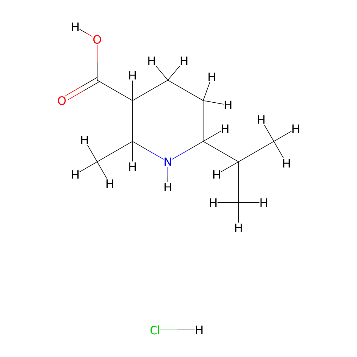 2-Methyl-6-(propan-2-yl)piperidine-3-carboxylic acid hydrochloride molecular structure, CAS 1909325-14-9