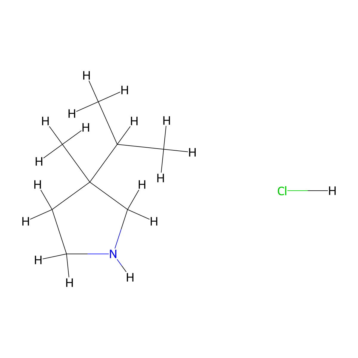 3-Isopropyl-3-methylpyrrolidine hydrochloride molecular structure, CAS 1909325-22-9