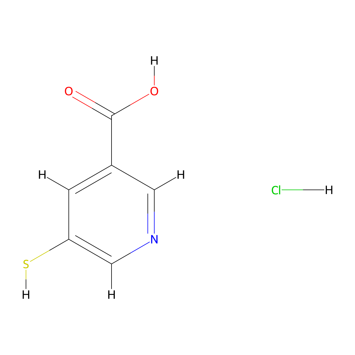 5-Sulfanylpyridine-3-carboxylic acid hydrochloride molecular structure, CAS 1909325-35-4