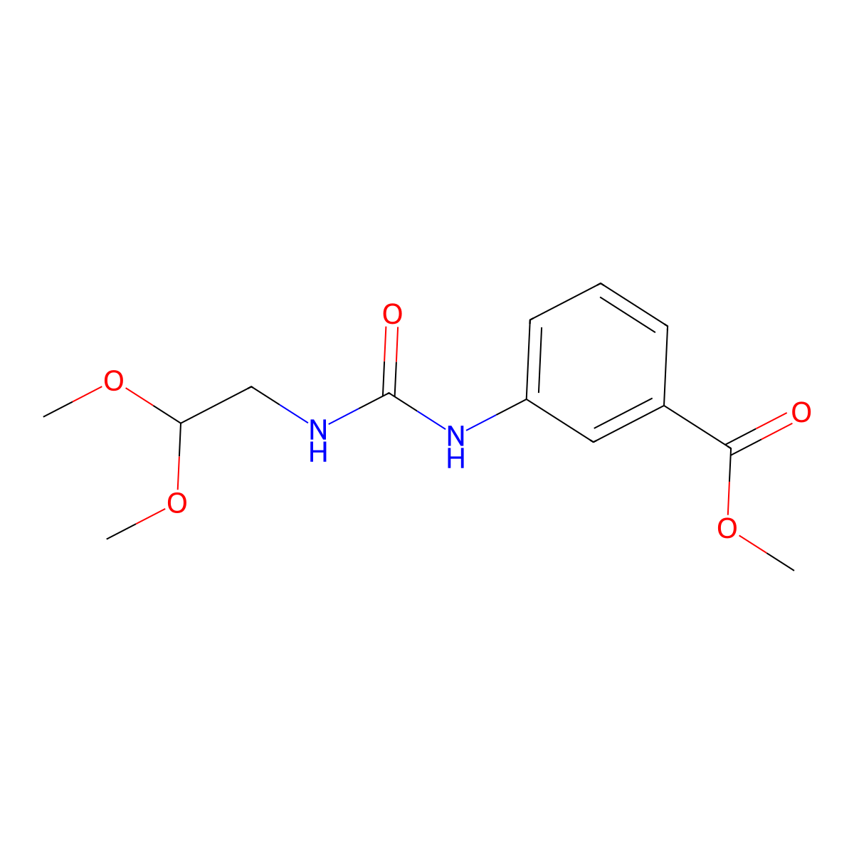Methyl 3-{[(2,2-dimethoxyethyl)carbamoyl]amino}benzoate molecular structure, CAS 1909325-44-5