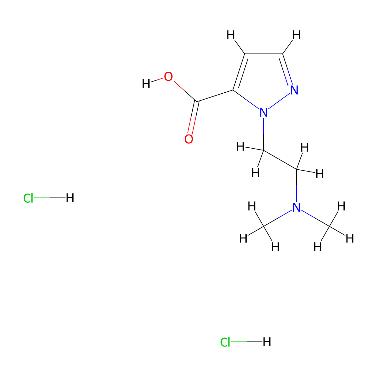 1-[2-(dimethylamino)ethyl]-1H-pyrazole-5-carboxylic acid dihydrochloride molecular structure, CAS 1909325-49-0