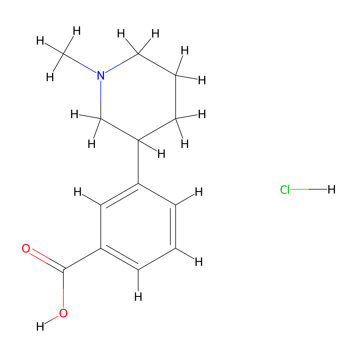 3-(1-Methylpiperidin-3-yl)benzoic acid hydrochloride molecular structure, CAS 1909325-65-0