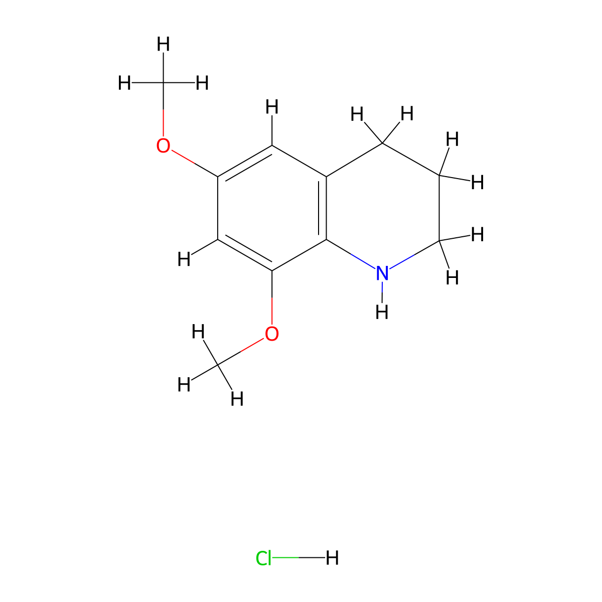 6,8-Dimethoxy-1,2,3,4-tetrahydroquinoline hydrochloride molecular structure, CAS 1909325-78-5
