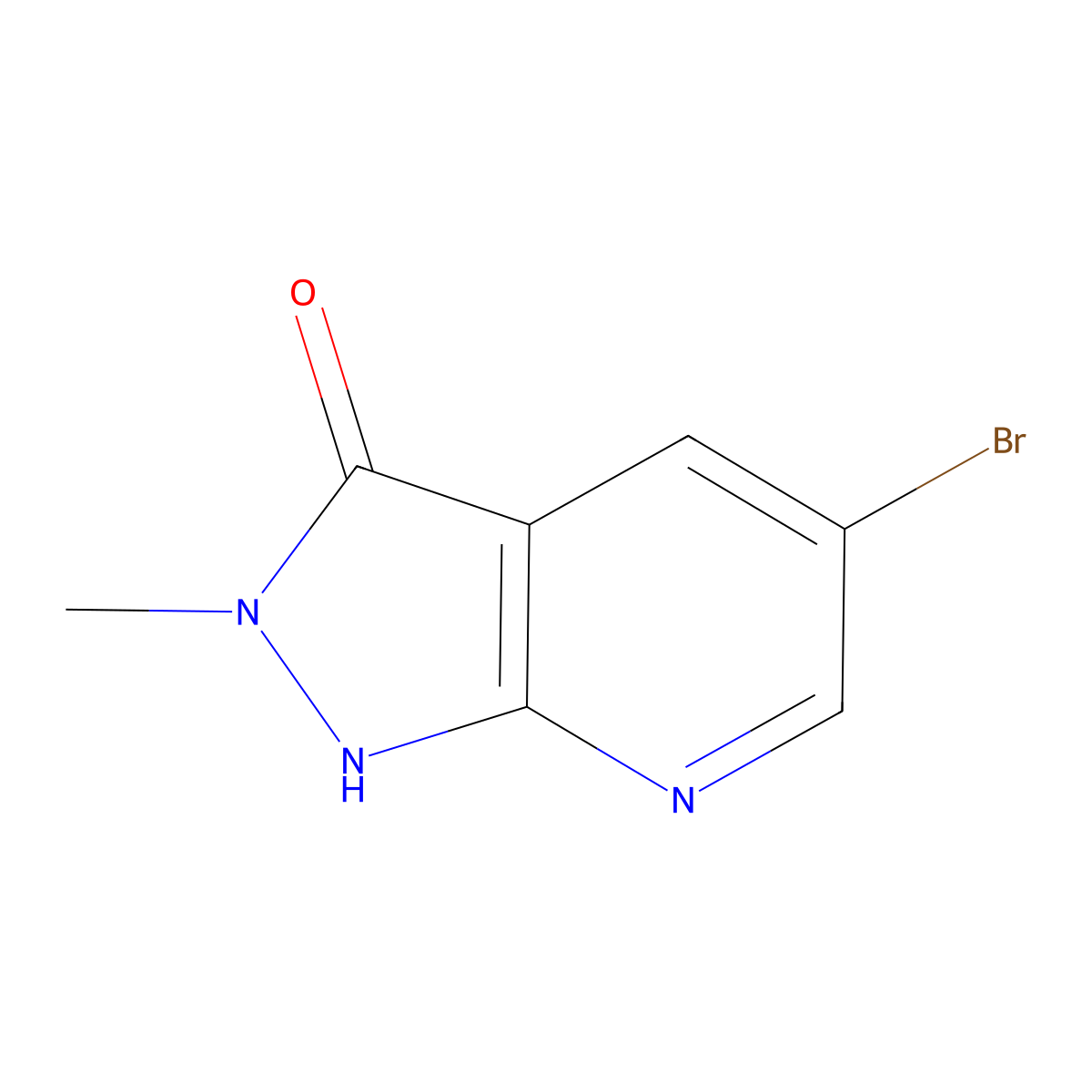 5-bromo-2-methyl-1H,2H,3H-pyrazolo(3,4-b)pyridin-3-one molecular structure, CAS 1909325-85-4