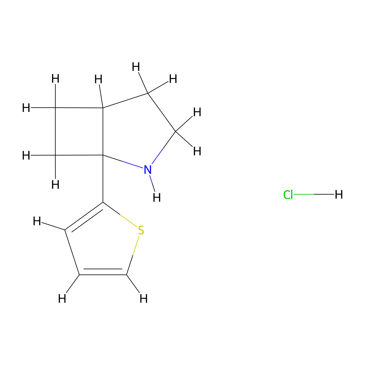 1-(Thiophen-2-yl)-2-azabicyclo[3.2.0]heptane hydrochloride molecular structure, CAS 1909326-03-9