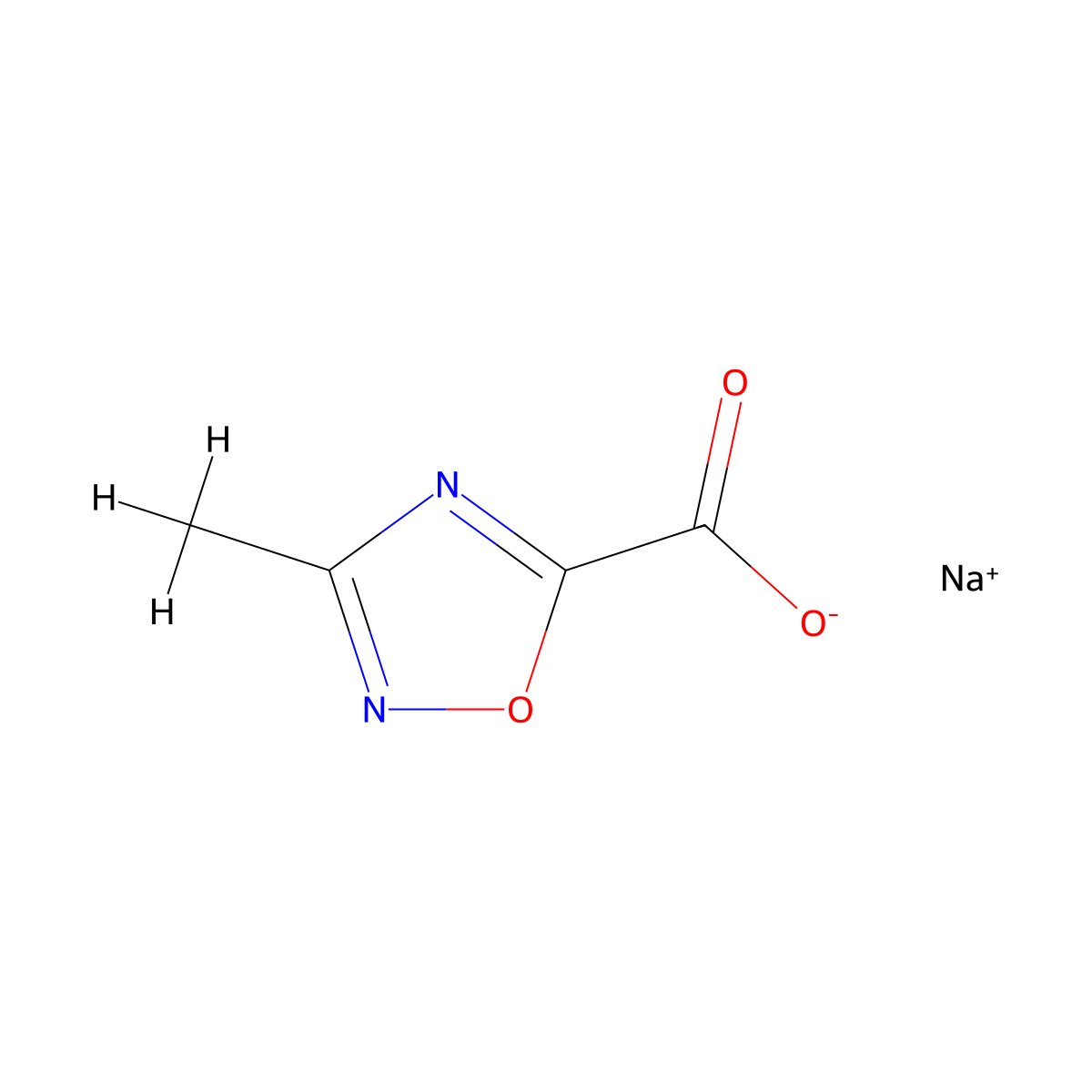 Sodium 3-methyl-1,2,4-oxadiazole-5-carboxylate molecular structure, CAS 1909326-07-3