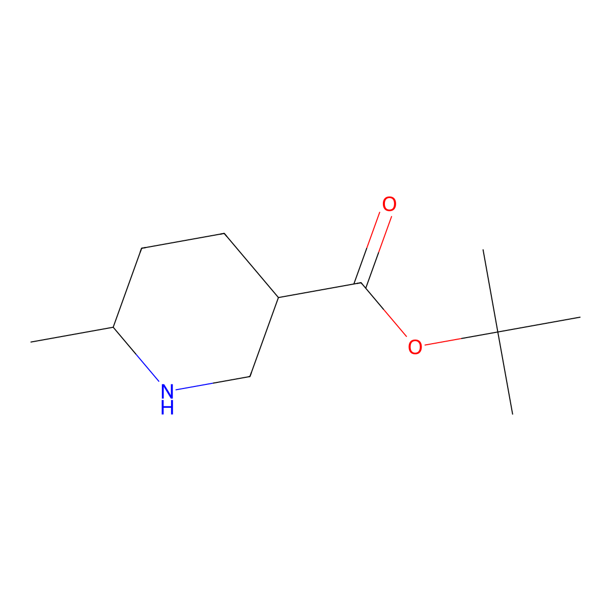 Tert-butyl 6-methylpiperidine-3-carboxylate molecular structure, CAS 1909326-12-0
