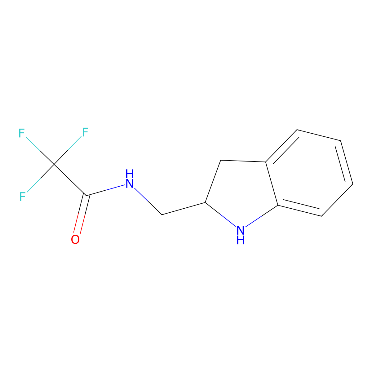 N-[(2,3-dihydro-1H-indol-2-yl)methyl]-2,2,2-trifluoroacetamide molecular structure, CAS 1909326-16-4