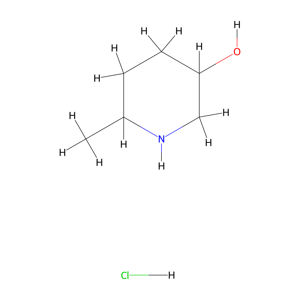 6-Methylpiperidin-3-ol hydrochloride molecular structure, CAS 1909326-18-6
