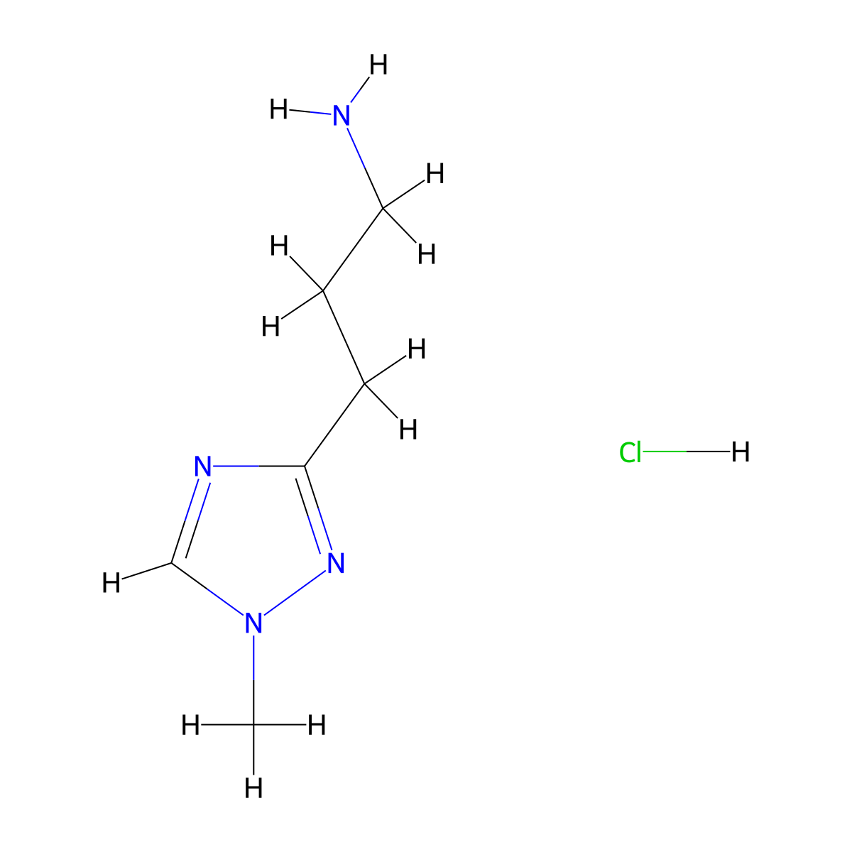 3-(1-methyl-1H-1,2,4-triazol-3-yl)propan-1-amine hydrochloride molecular structure, CAS 1909326-22-2