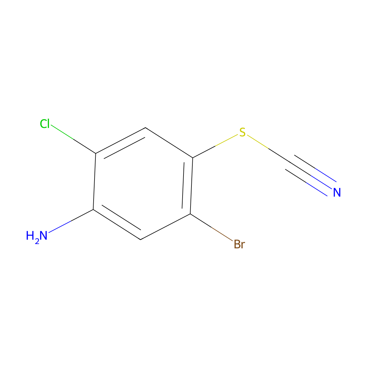 [(4-Amino-2-bromo-5-chlorophenyl)sulfanyl]formonitrile molecular structure, CAS 1909326-34-6