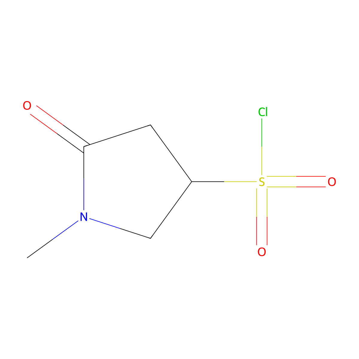 1-Methyl-5-oxopyrrolidine-3-sulfonyl chloride molecular structure, CAS 1909326-40-4