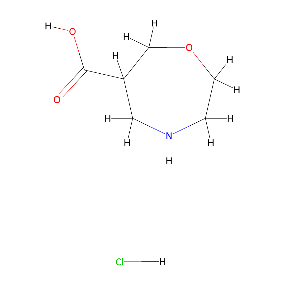 1,4-Oxazepane-6-carboxylic acid hydrochloride molecular structure, CAS 1909326-46-0