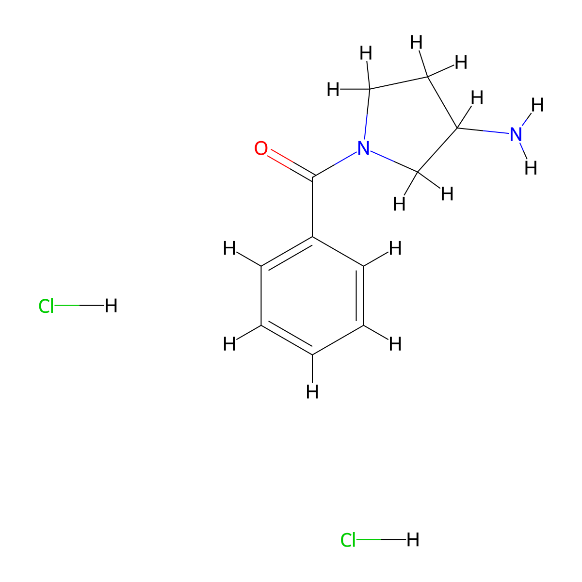 1-Benzoylpyrrolidin-3-amine dihydrochloride molecular structure, CAS 1909326-48-2