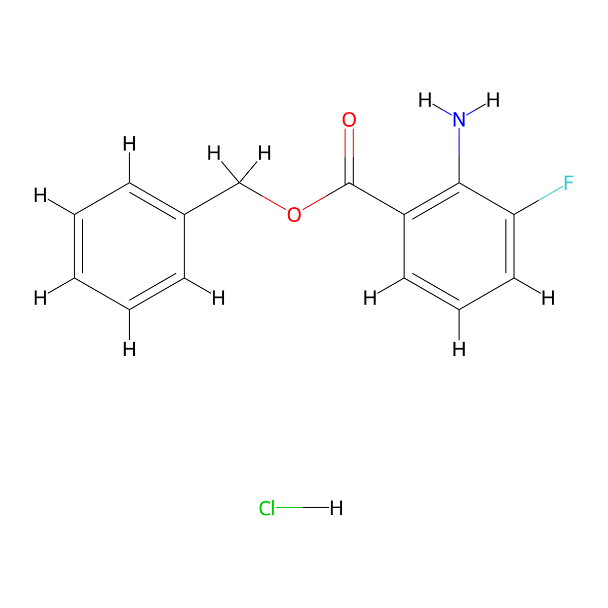 Benzyl 2-amino-3-fluorobenzoate hydrochloride molecular structure, CAS 1909326-50-6