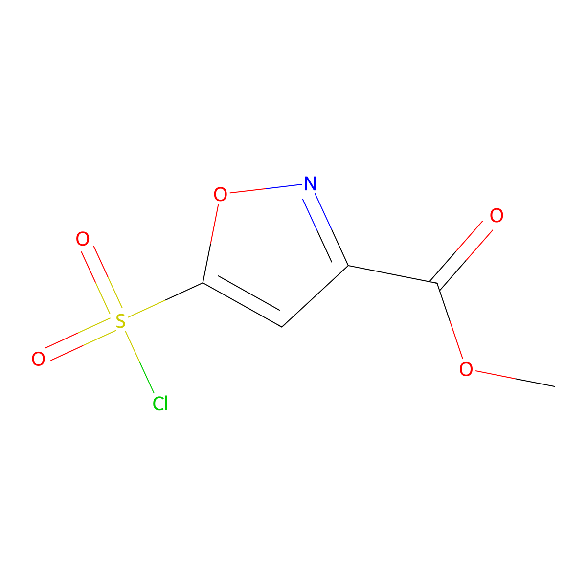 Methyl 5-(chlorosulfonyl)-1,2-oxazole-3-carboxylate molecular structure, CAS 1909326-52-8