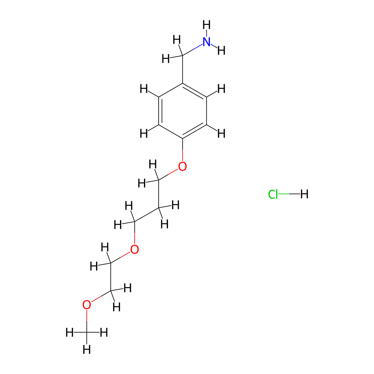 {4-[3-(2-Methoxyethoxy)propoxy]phenyl}methanamine hydrochloride molecular structure, CAS 1909326-60-8