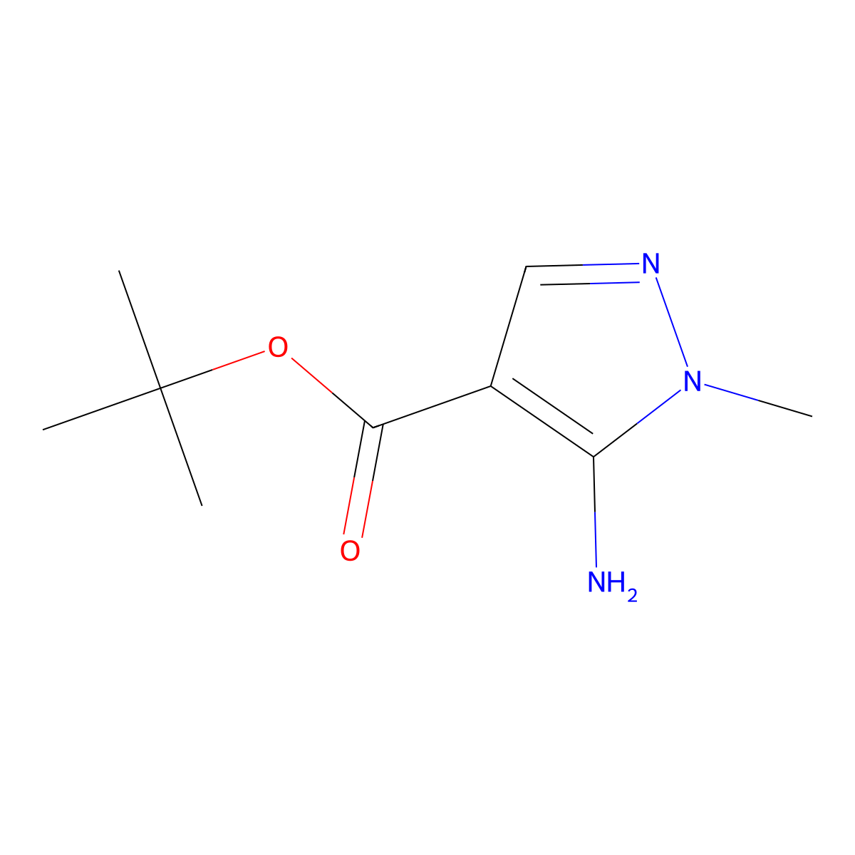 tert-butyl 5-amino-1-methyl-1H-pyrazole-4-carboxylate molecular structure, CAS 1909326-63-1