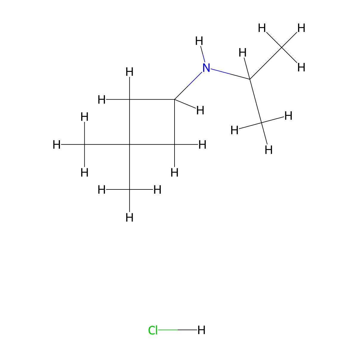 3,3-dimethyl-N-(propan-2-yl)cyclobutan-1-amine hydrochloride molecular structure, CAS 1909326-65-3
