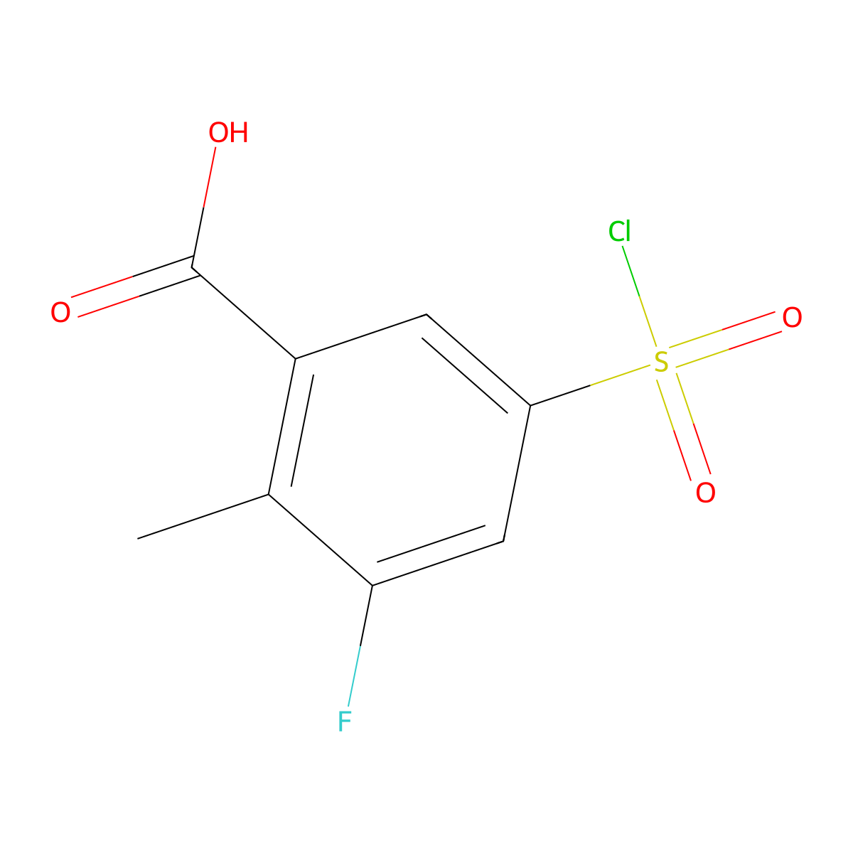 5-(Chlorosulfonyl)-3-fluoro-2-methylbenzoic acid molecular structure, CAS 1909326-68-6