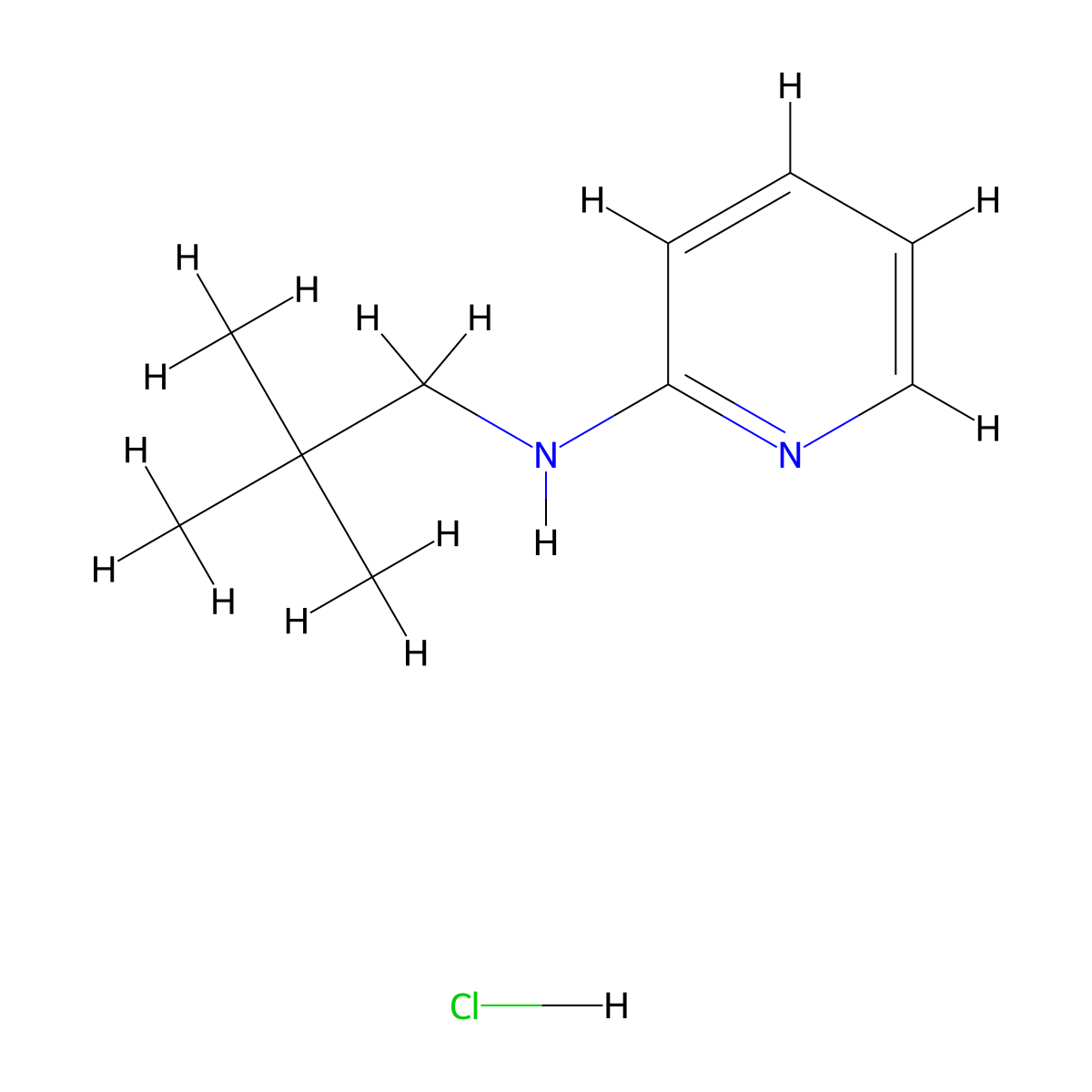 N-(2,2-dimethylpropyl)pyridin-2-amine hydrochloride molecular structure, CAS 1909326-72-2
