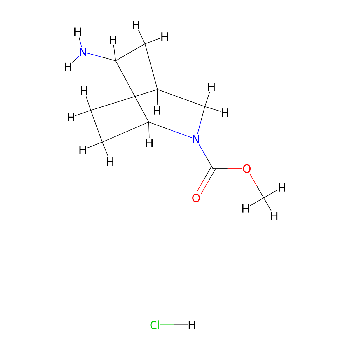 Methyl 6-amino-2-azabicyclo[2.2.2]octane-2-carboxylate hydrochloride molecular structure, CAS 1909326-75-5