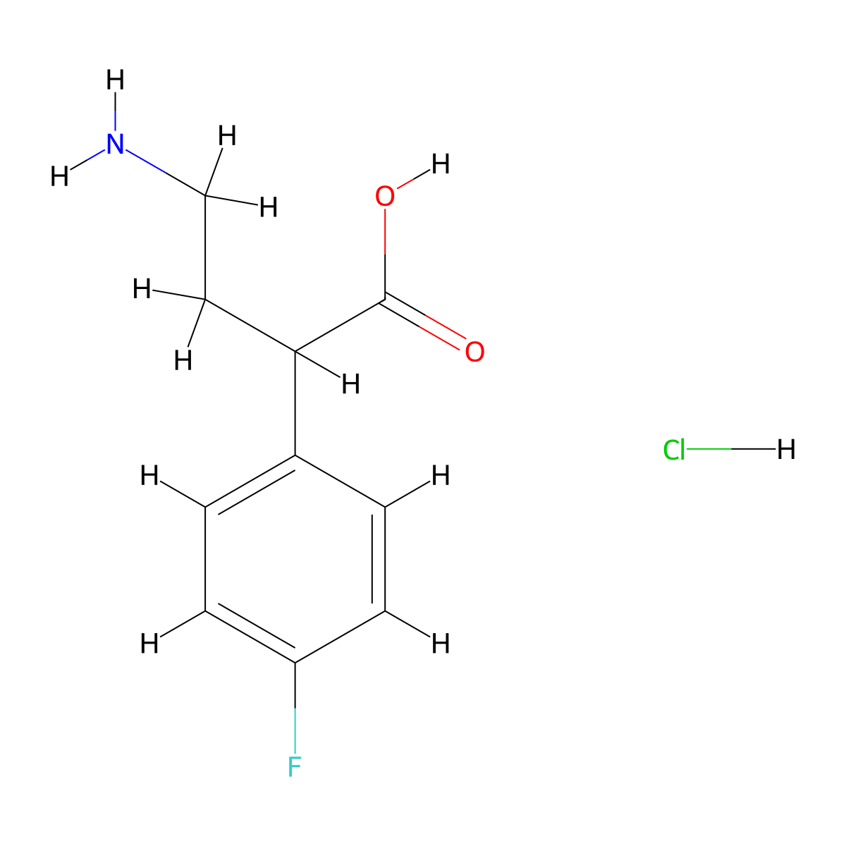4-Amino-2-(4-fluorophenyl)butanoic acid hydrochloride molecular structure, CAS 1909326-76-6