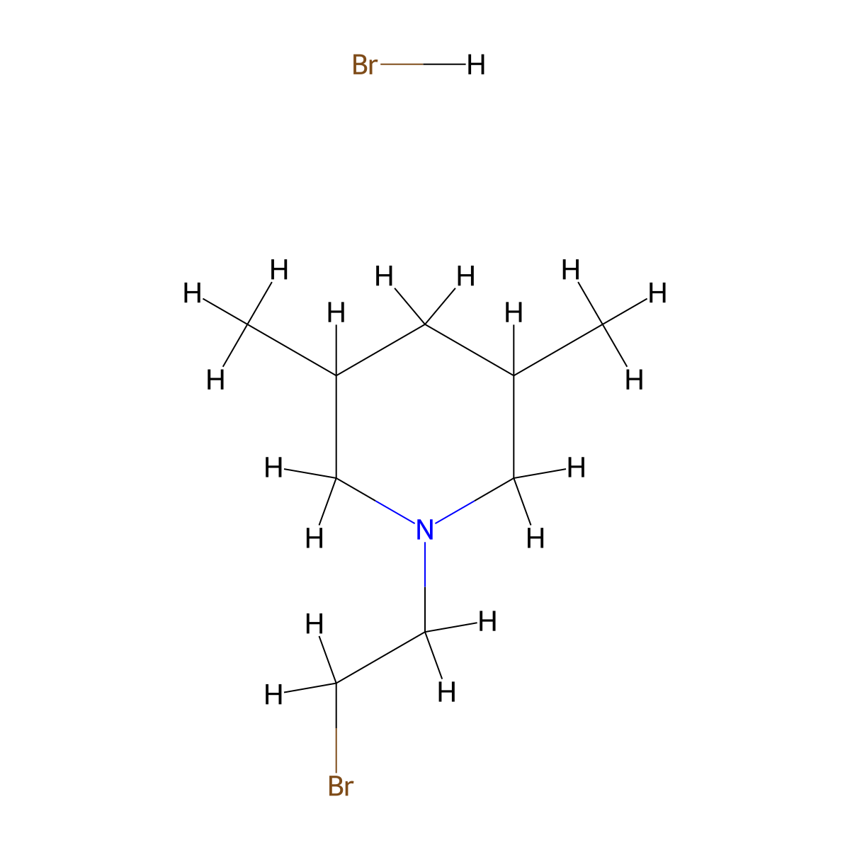 1-(2-Bromoethyl)-3,5-dimethylpiperidine hydrobromide molecular structure, CAS 1909326-78-8