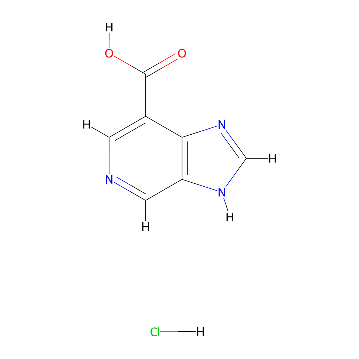 1H-imidazo[4,5-c]pyridine-7-carboxylic acid hydrochloride molecular structure, CAS 1909326-91-5