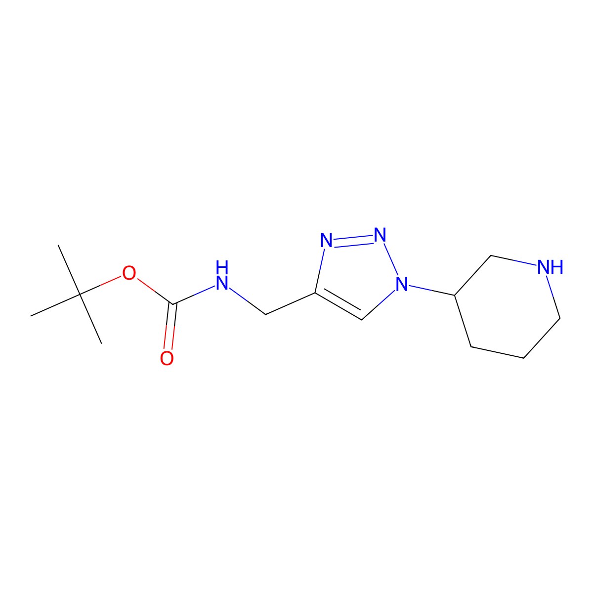 tert-butyl N-{[1-(piperidin-3-yl)-1H-1,2,3-triazol-4-yl]methyl}carbamate molecular structure, CAS 1909326-93-7