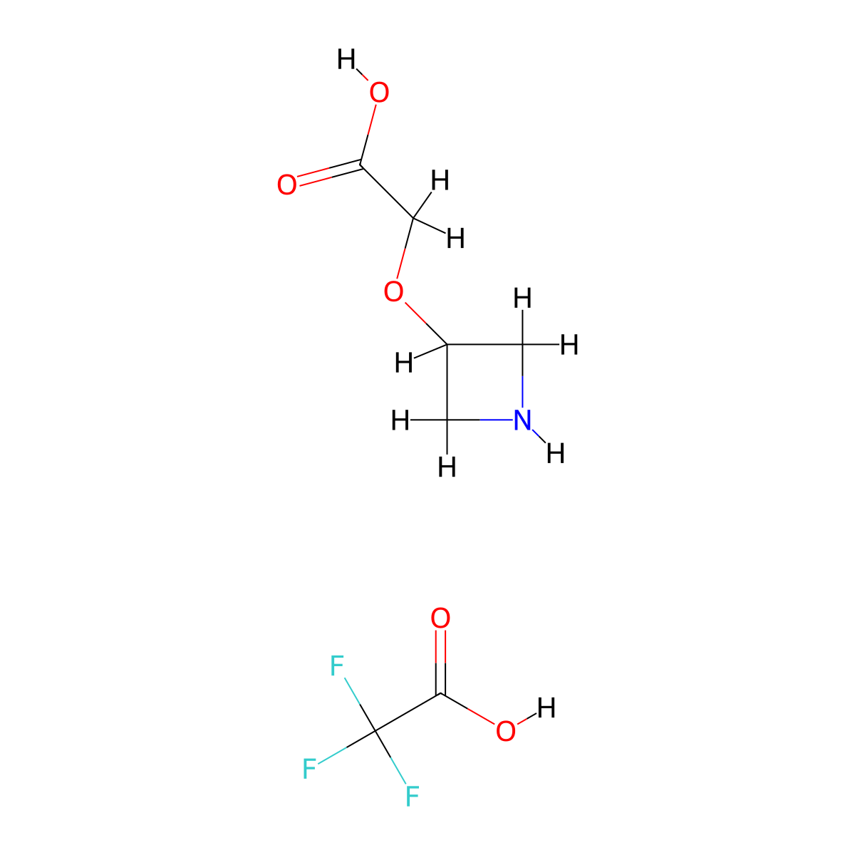 2-(Azetidin-3-yloxy)acetic acid; trifluoroacetic acid molecular structure, CAS 1909327-16-7