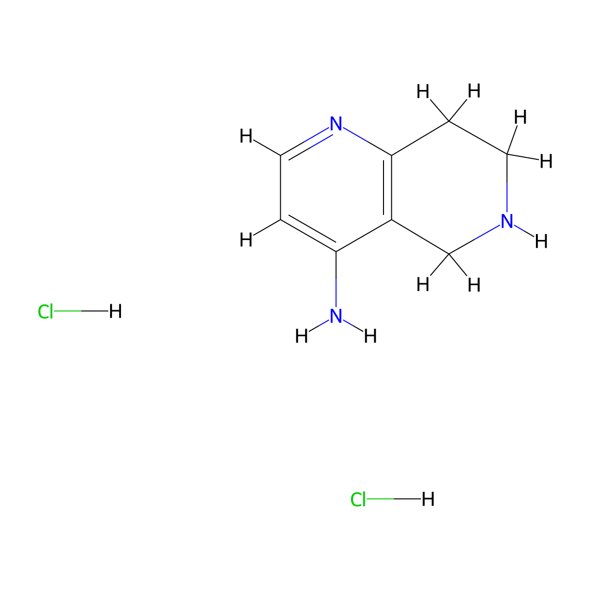 5,6,7,8-Tetrahydro-1,6-naphthyridin-4-amine dihydrochloride molecular structure, CAS 1909327-21-4