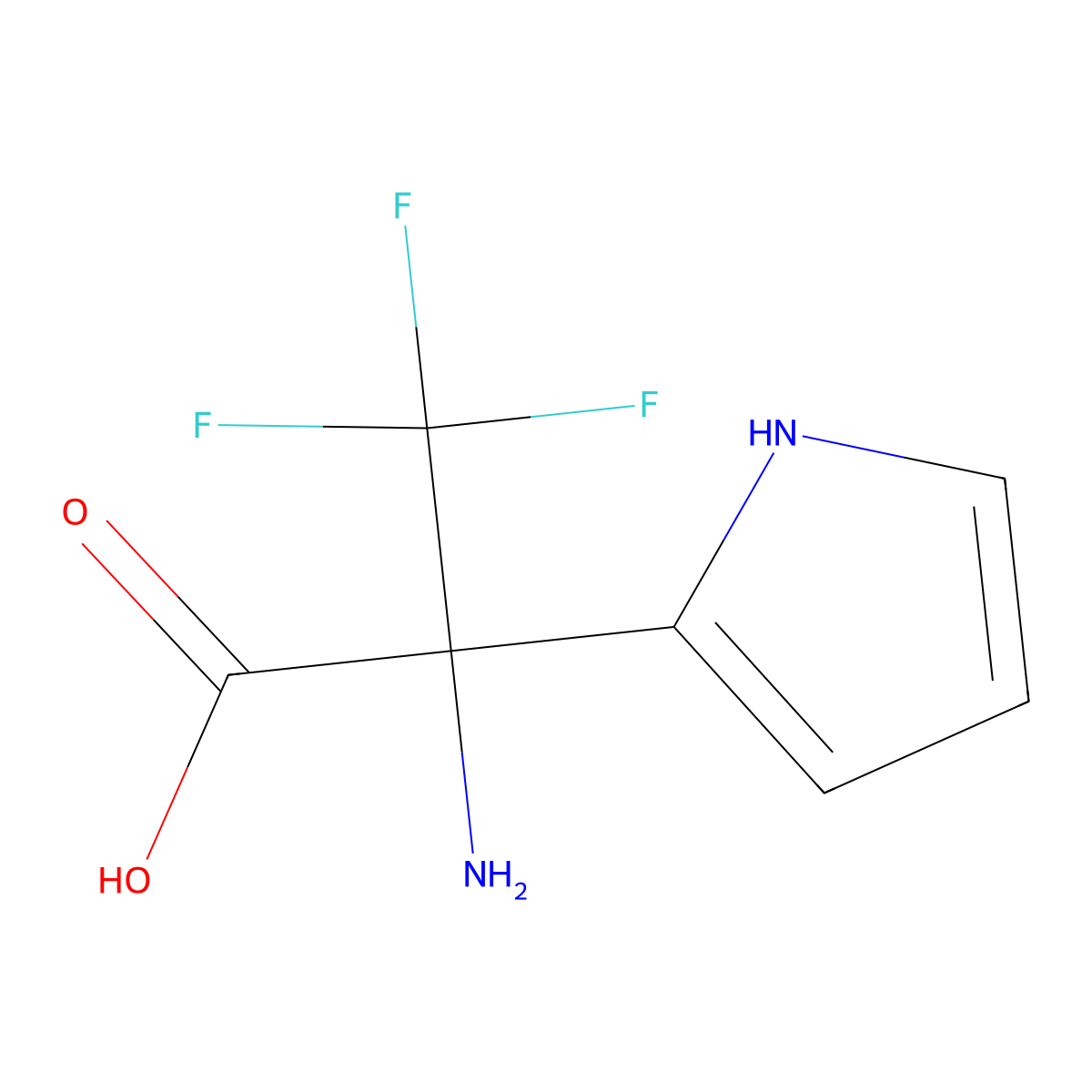 2-amino-3,3,3-trifluoro-2-(1H-pyrrol-2-yl)propanoic acid molecular structure, CAS 1909327-30-5