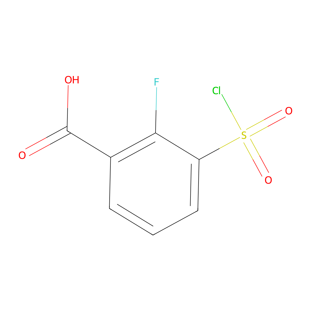3-(Chlorosulfonyl)-2-fluorobenzoic acid molecular structure, CAS 1909327-45-2