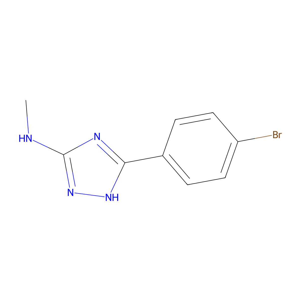 5-(4-bromophenyl)-N-methyl-4H-1,2,4-triazol-3-amine molecular structure, CAS 1909327-56-5