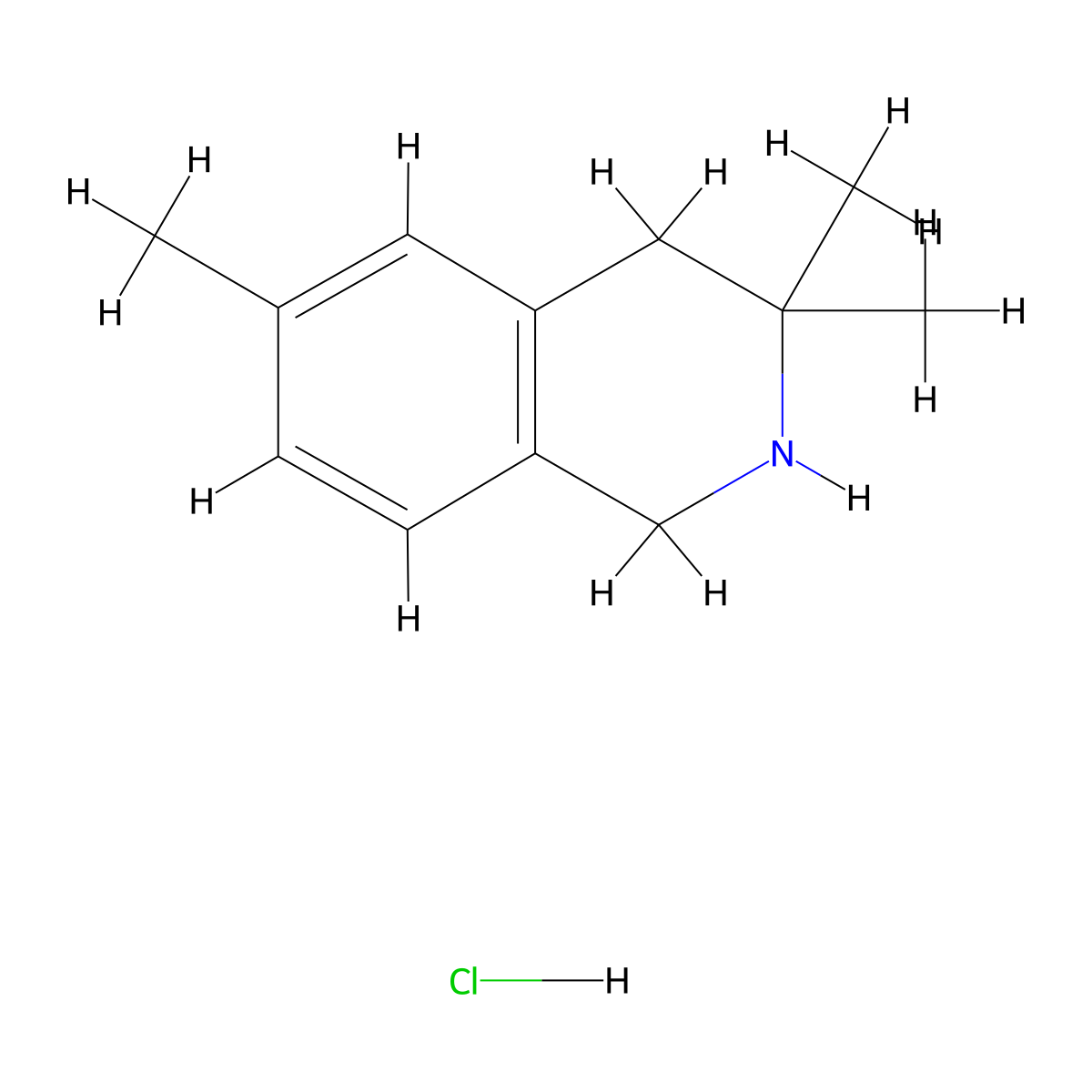3,3,6-Trimethyl-1,2,3,4-tetrahydroisoquinoline hydrochloride molecular structure, CAS 1909327-58-7
