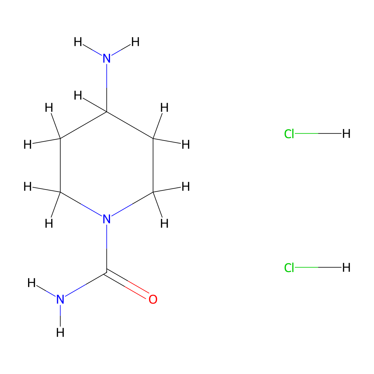 4-Aminopiperidine-1-carboxamide dihydrochloride molecular structure, CAS 1909327-60-1