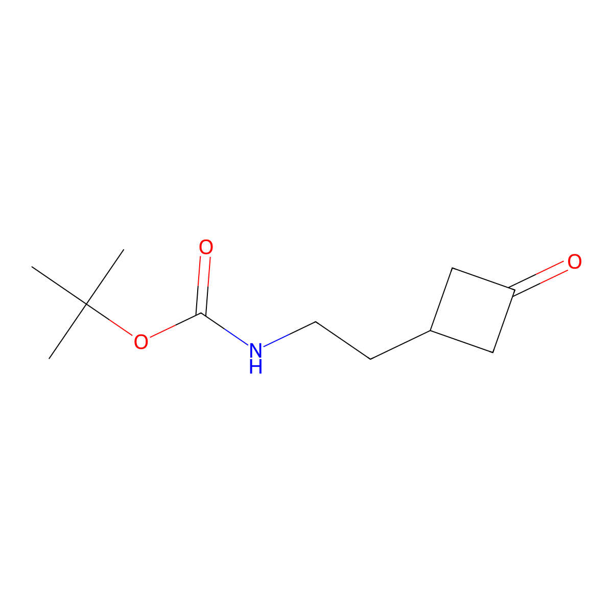 tert-butyl N-[2-(3-oxocyclobutyl)ethyl]carbamate molecular structure, CAS 1909327-63-4