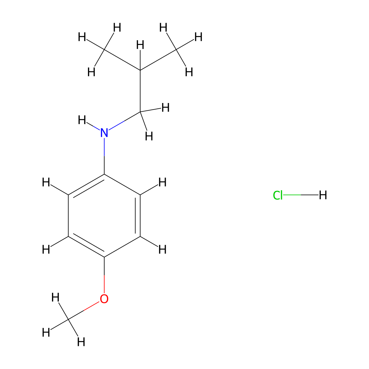 4-methoxy-N-(2-methylpropyl)aniline hydrochloride molecular structure, CAS 1909327-71-4