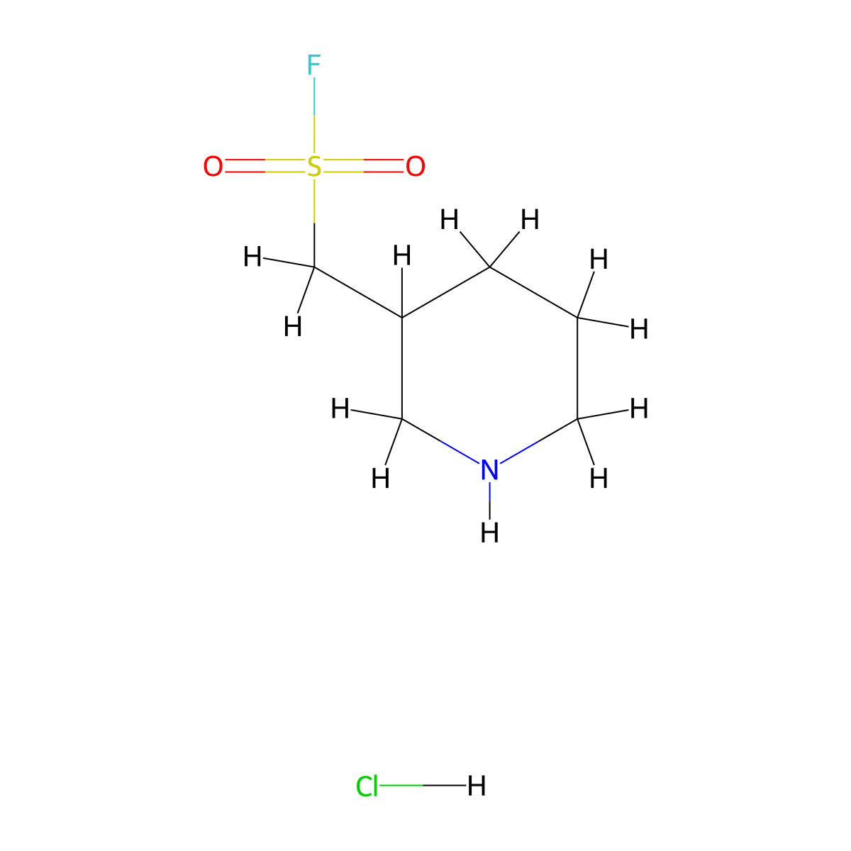 (Piperidin-3-yl)methanesulfonyl fluoride hydrochloride molecular structure, CAS 1909327-78-1