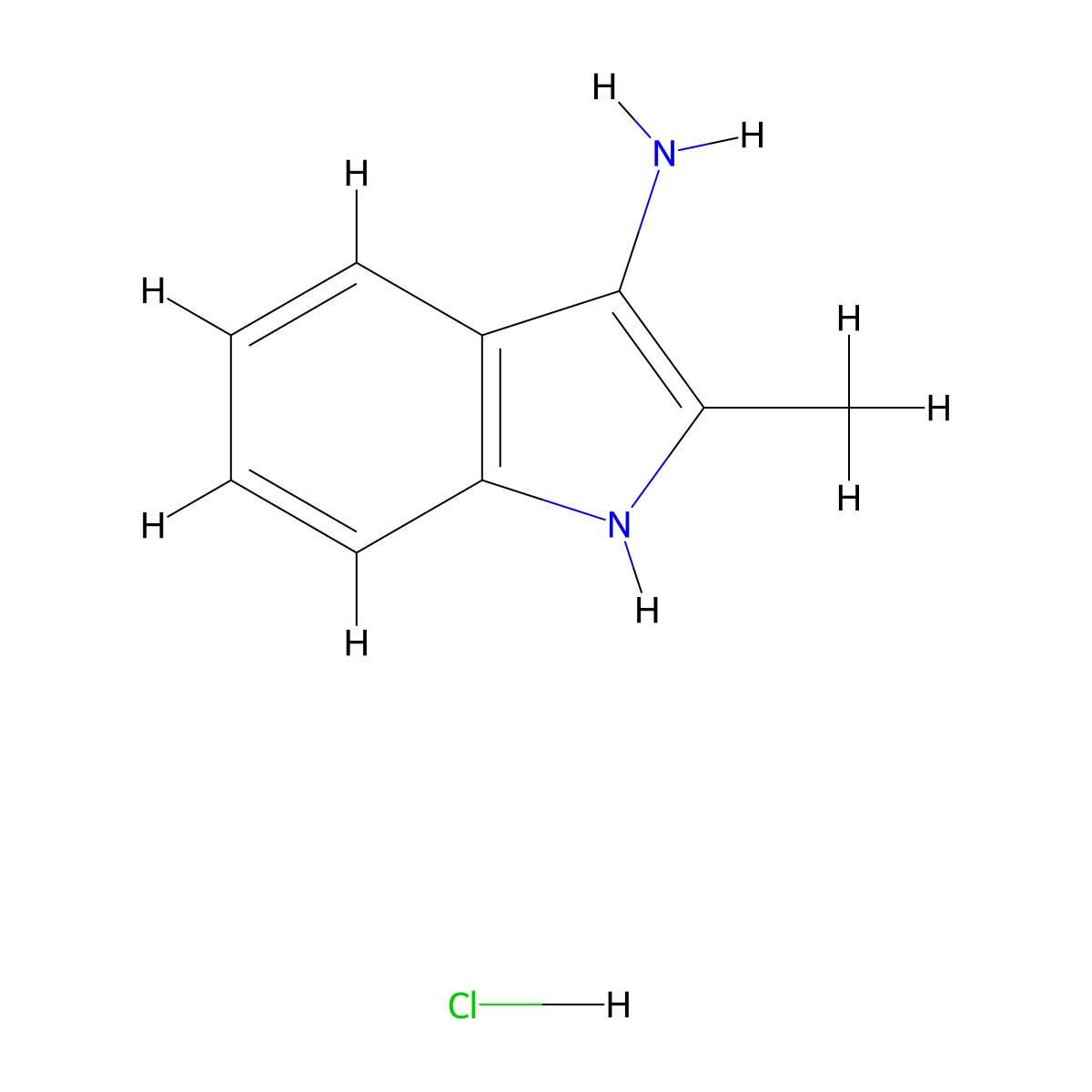 2-methyl-1H-indol-3-amine hydrochloride molecular structure, CAS 1909327-82-7