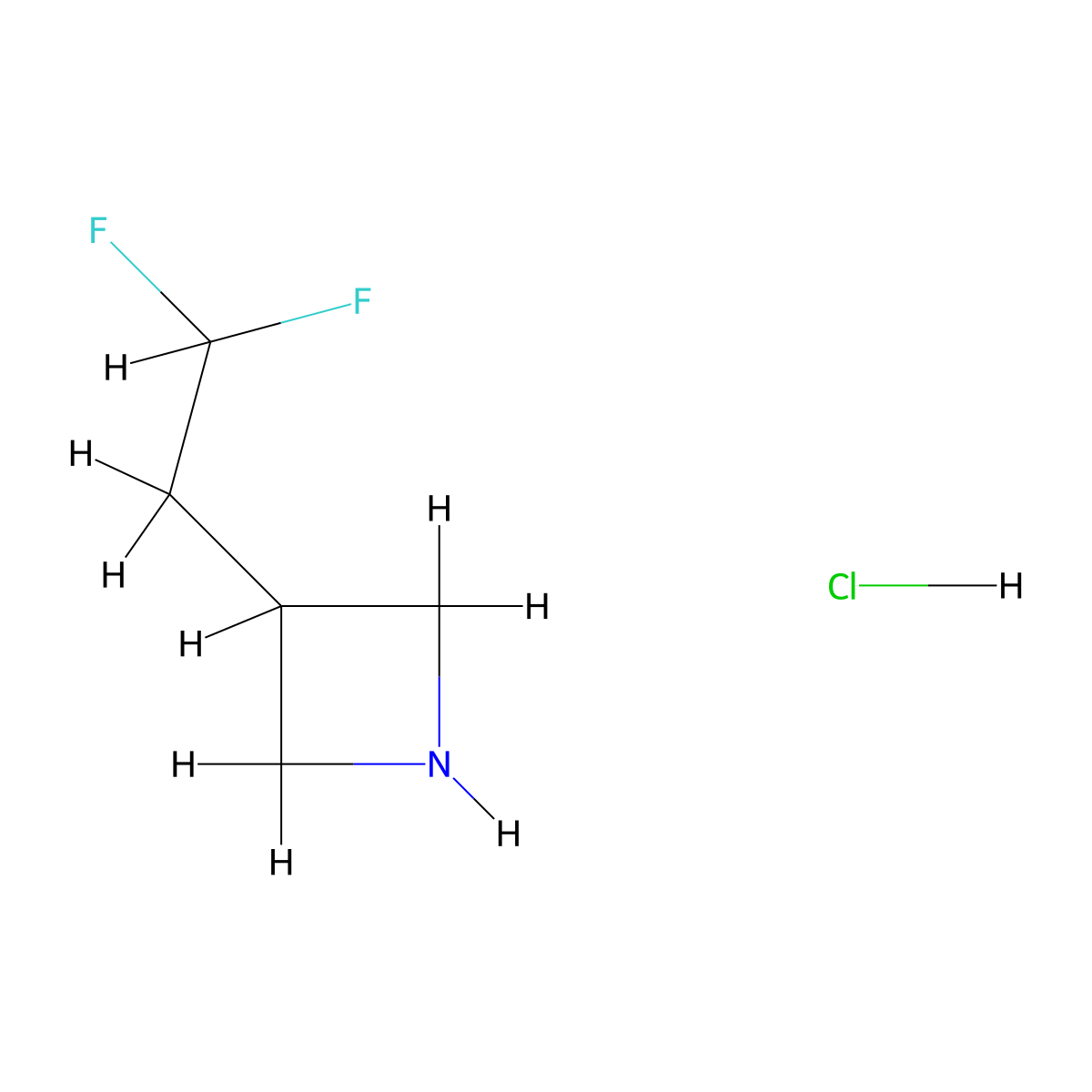 3-(2,2-Difluoroethyl)azetidine hydrochloride molecular structure, CAS 1909327-86-1
